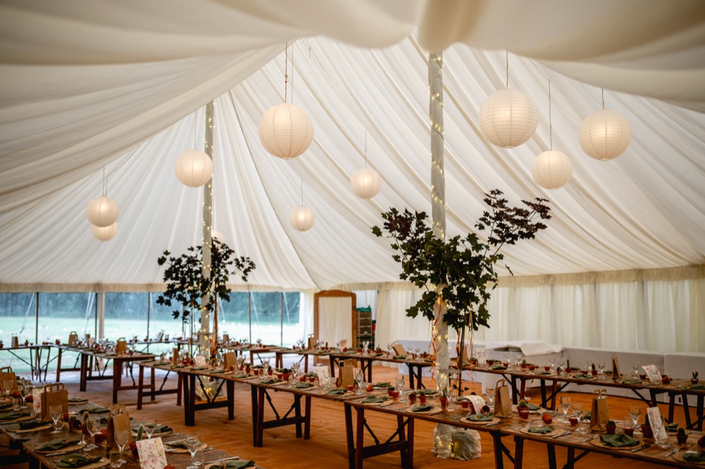 The marquee, dressed